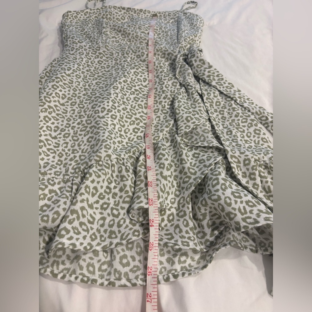 Altar'd State Green and White Leopard Print Mini Dress - Picture 11 of 13